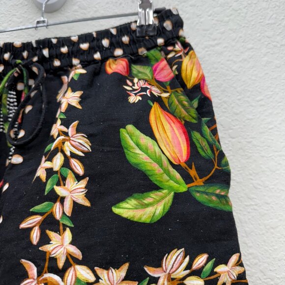 Farm Rio Cocoa Paradise Black Floral Hi Rise Shorts 300575 Womens size Small - Picture 5 of 12